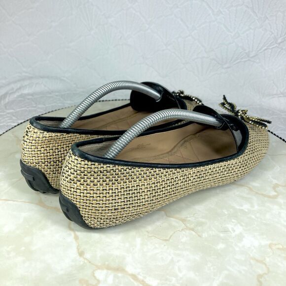 Isaac Mizrahi Ballet Flats Womens Size 7 Tan New York Dressy Bow Cushion Shoes - Picture 9 of 13